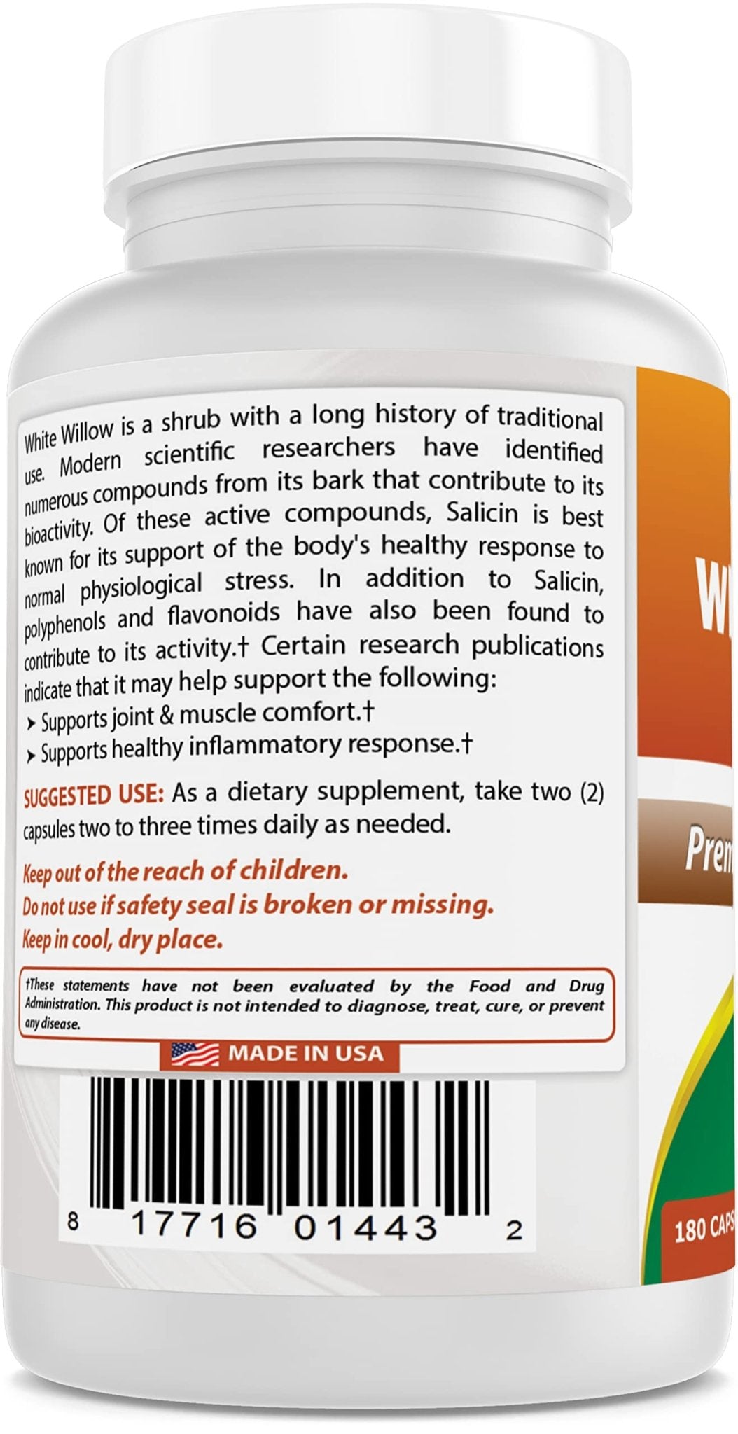 Best Naturals White Willow Bark 400 mg 180 Capsules (180 Count (Pack of 2)) - TrustMedUSA