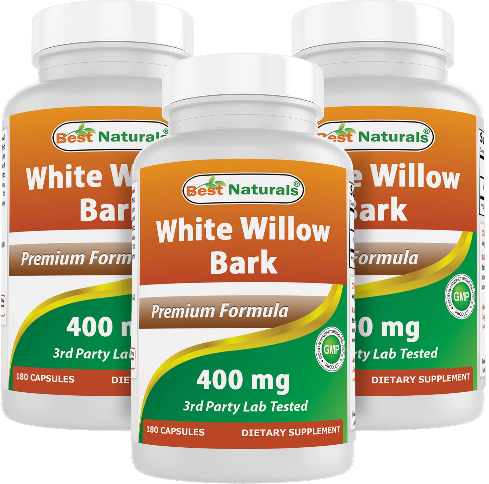 Best Naturals White Willow Bark 400 mg 180 Capsules (180 Count (Pack of 3)) - TrustMedUSA