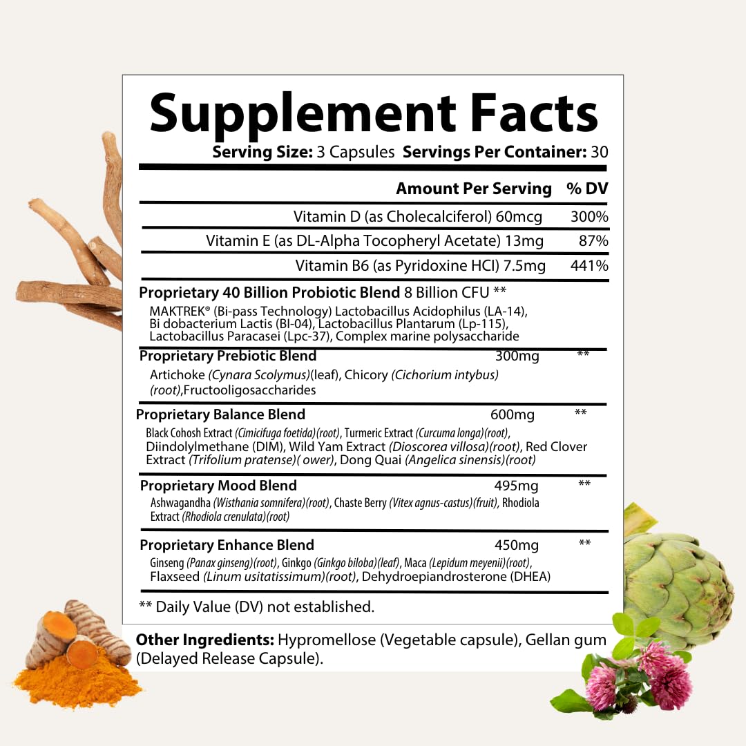 Besti Supplements Daily Perimenopause Support – Probiotic & Prebiotic Blend – Supports Overall Well-Being – 90 Capsules - TrustMedUSA
