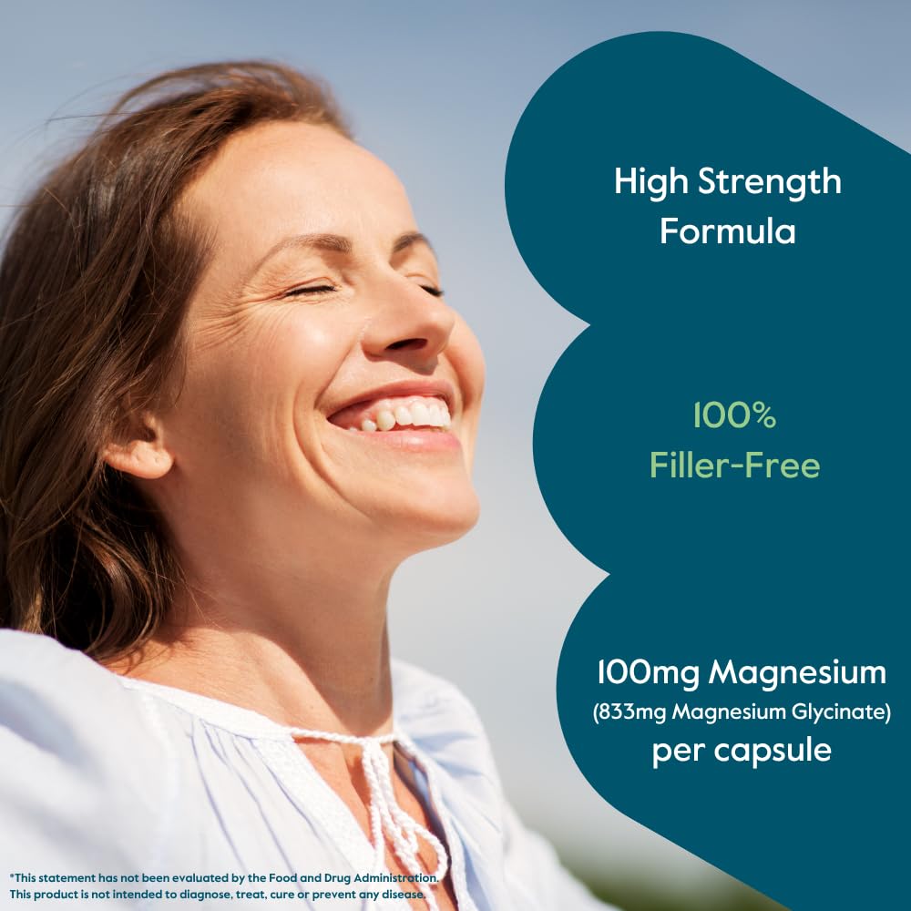 BESTVITE Filler-Free Magnesium Glycinate - 400mg of Magnesium per Serving (240 Veg Caps)- Chelated Bisglycinate for Muscle, Relaxation, Stress & Sleep Support* - For Men & Women - No Stearates - Vegan - TrustMedUSA