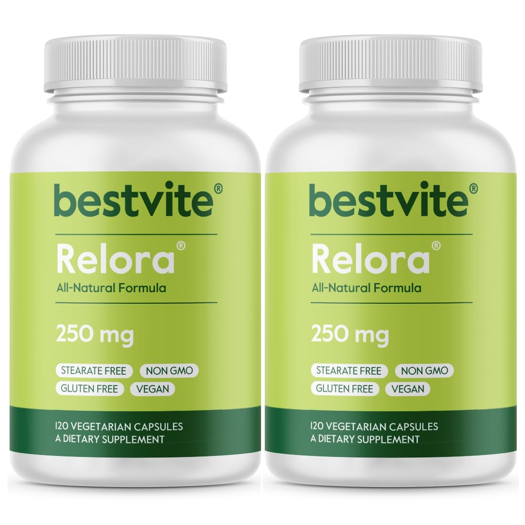 BESTVITE Filler-Free Relora 250mg (240 Vegetarian Capsules) (120 x 2) – Clinically Researched – No Stearates – Vegan – No Fillers – Supports the Management of Occasional Stress* - TrustMedUSA