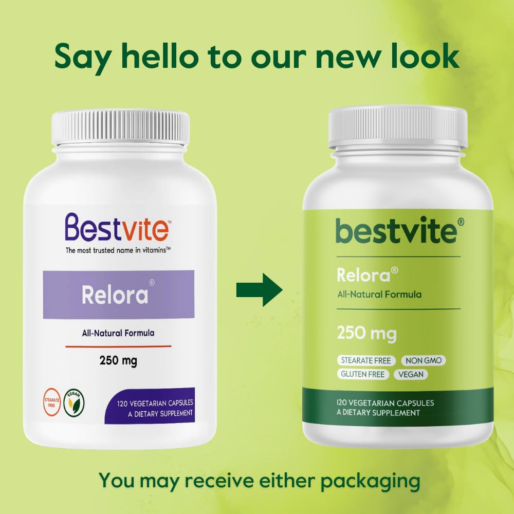 BESTVITE Filler-Free Relora 250mg (240 Vegetarian Capsules) (120 x 2) – Clinically Researched – No Stearates – Vegan – No Fillers – Supports the Management of Occasional Stress* - TrustMedUSA