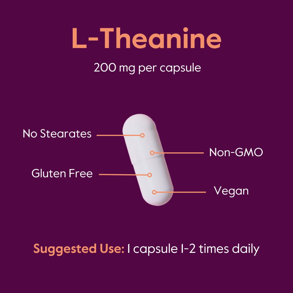 BESTVITE L-Theanine 200mg (120 Vegetarian Capsules) - No Stearates - Vegan - Non GMO - Gluten Free - TrustMedUSA