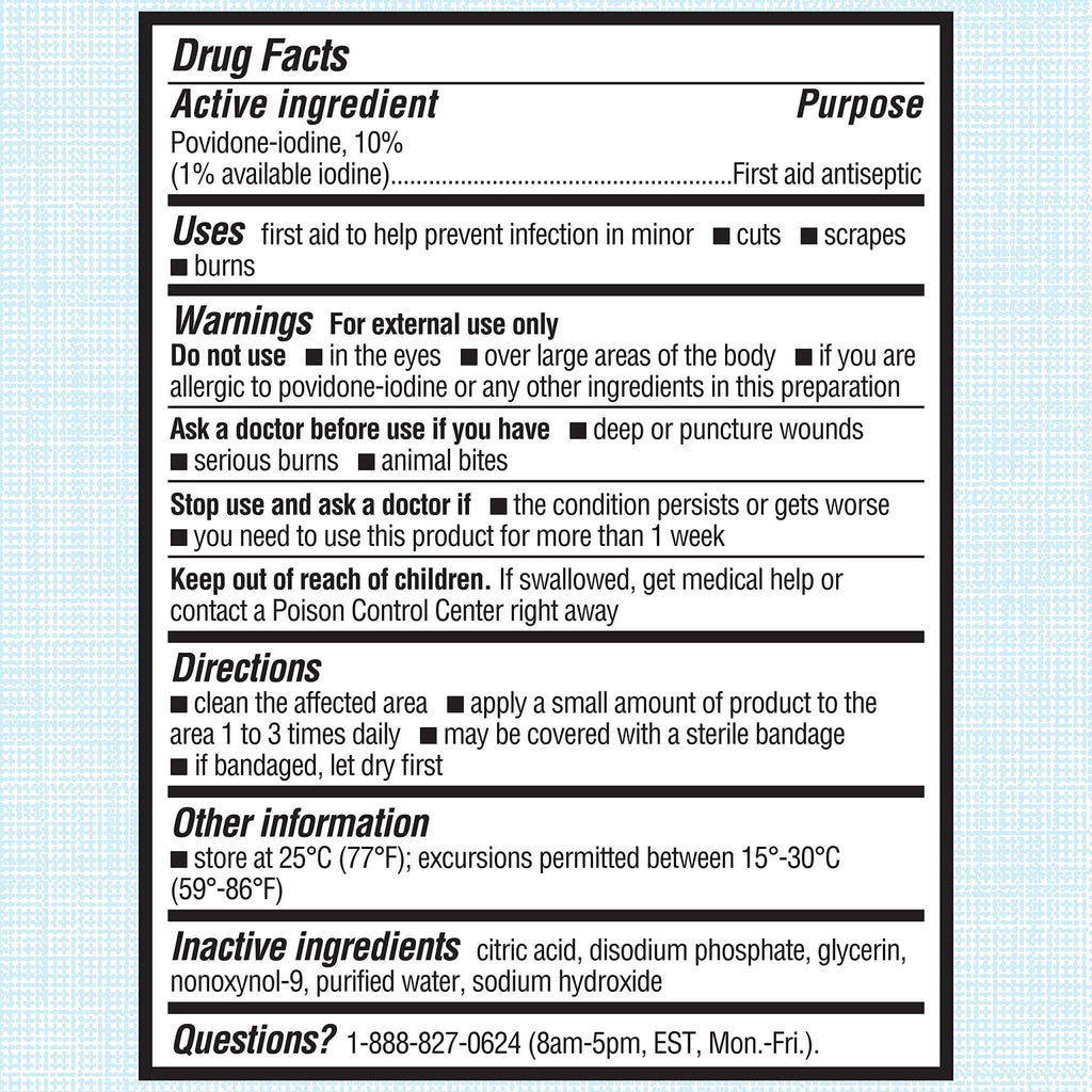 Betadine Antiseptic First Aid Solution, Povidone-Iodine 10%, Infection Protection, Kills Germs in Minor Cuts Scrapes and Burns, No Sting Promise, No Alcohol or Hydrogen Peroxide, 8 FL OZ - Maple Wellness Supplements