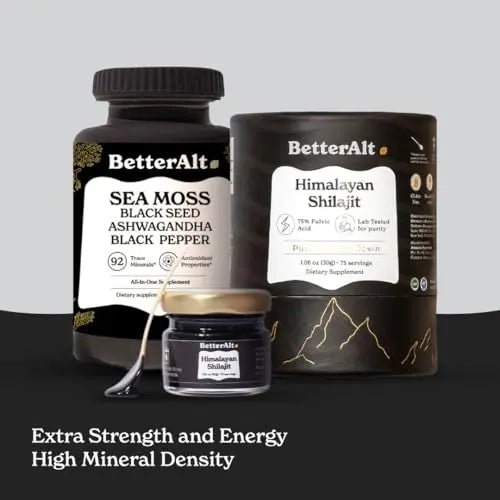 Better Alt Energy Duo with Pure Himalayan Shilajit Resin 30 gm & Sea Moss Capsules - TrustMedUSA