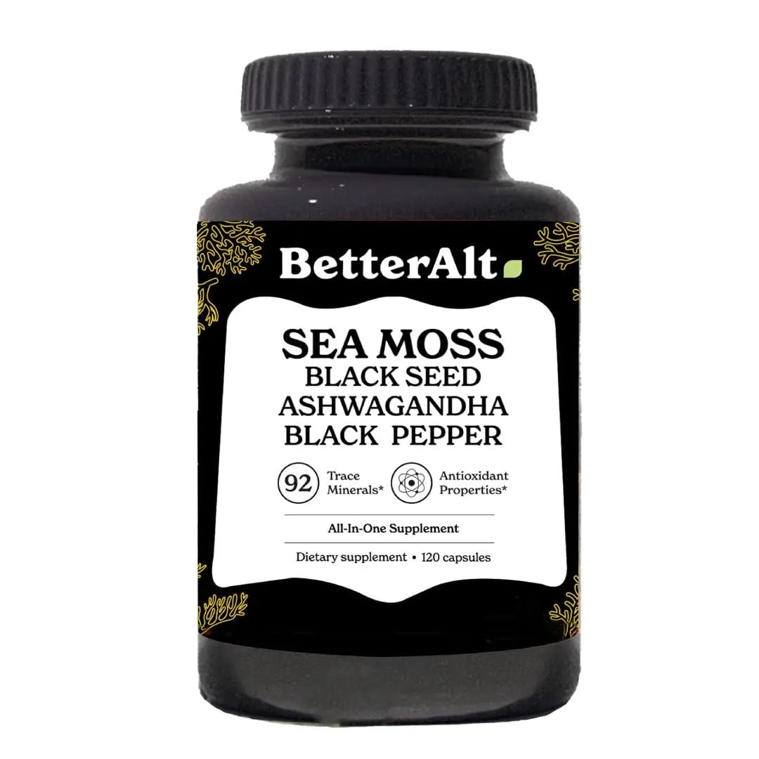 Better Alt Sea Moss Capsules- Irish Sea Moss with Black Seed Oil, Ashwagandha & Black - TrustMedUSA