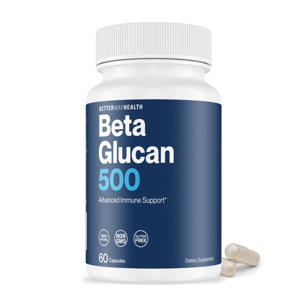 Better Way Health™ - Advanced Immune Readiness - Highly Purified 1,3/1,6 Beta Glucan 500 - Clinically Tested Immune Defense - 500mg/60 Capsules (Pack of 1) - TrustMedUSA