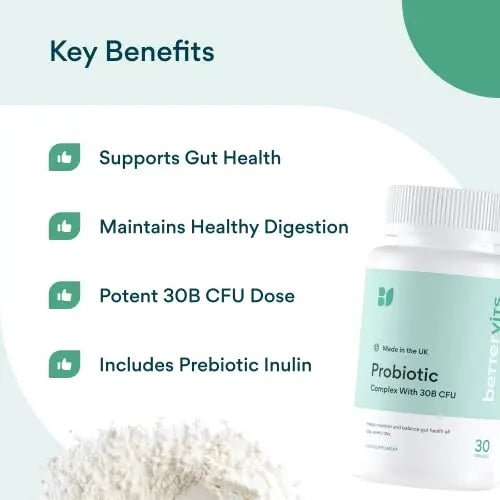 Bettervits Probiotic Complex | 30B CFU | Gut Health | Digestion | Bloating | IBS - TrustMedUSA