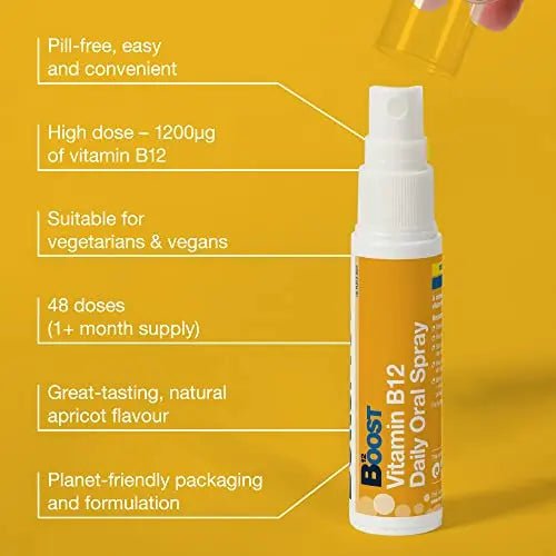 BetterYou Boost Vitamin B12 Daily Oral Spray, Pill-free Vitamin B12 Supplement for Energy - TrustMedUSA