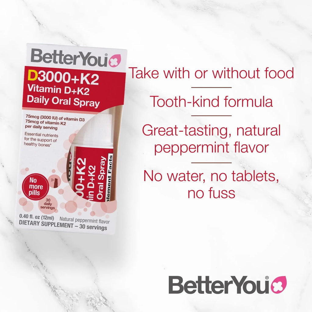 BetterYou D3000 + Vitamin D + K2 Spray 12ml - TrustMedUSA