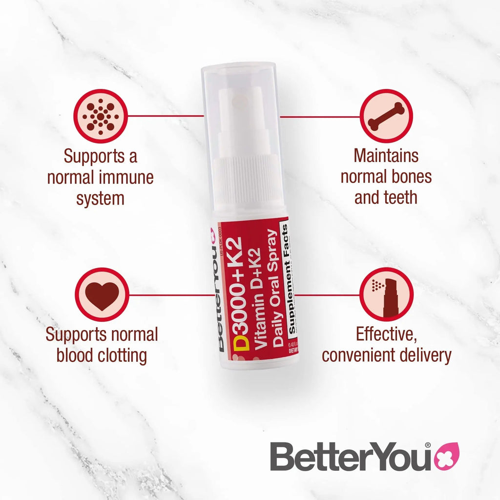 BetterYou D3000 + Vitamin D + K2 Spray 12ml - TrustMedUSA