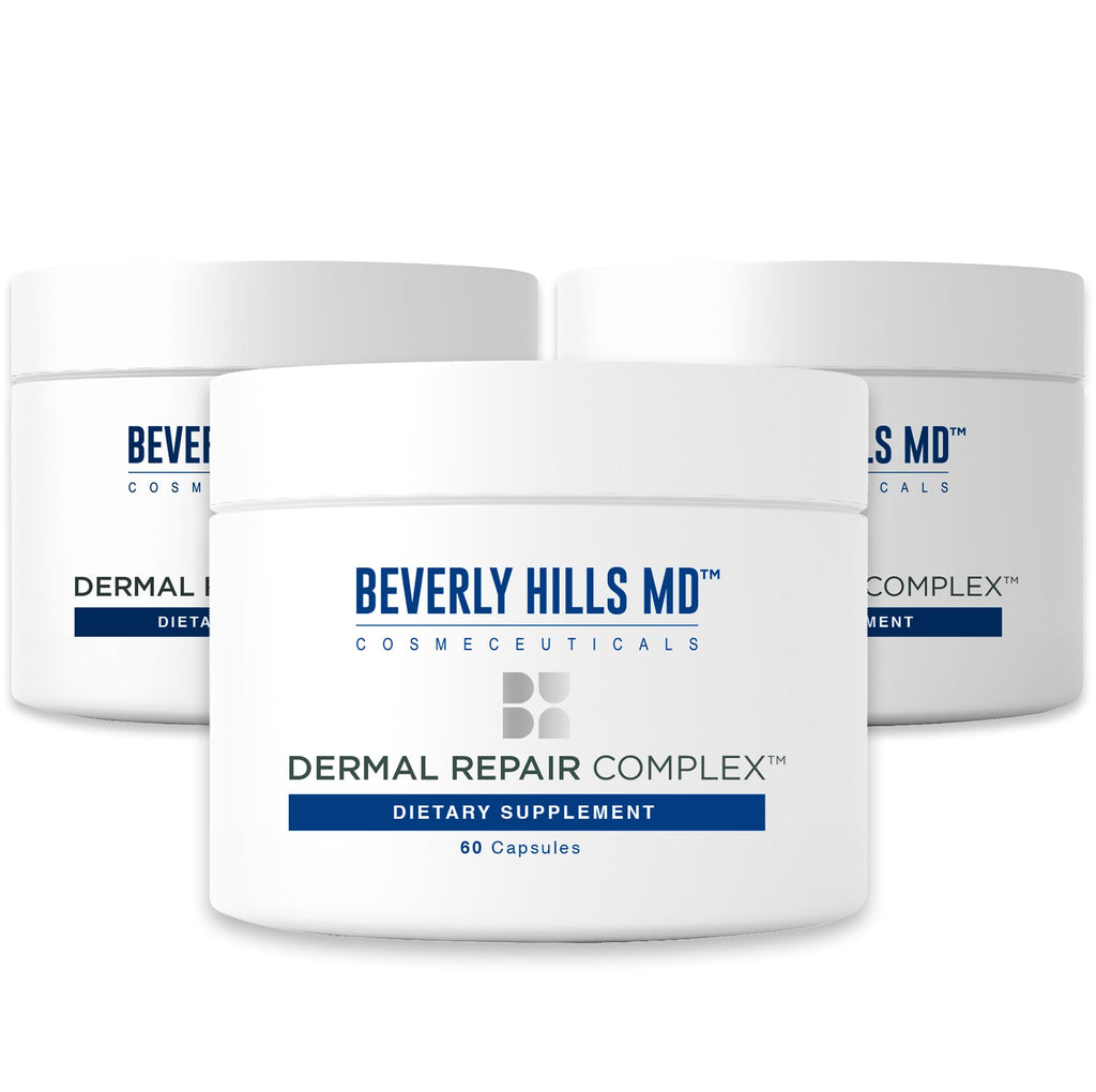 Beverly Hills MD Dermal Repair Anti-Aging Supplement - Hyaluronic Acid, Collagen, Vitamins for Smooth, Plump Skin (3) - TrustMedUSA
