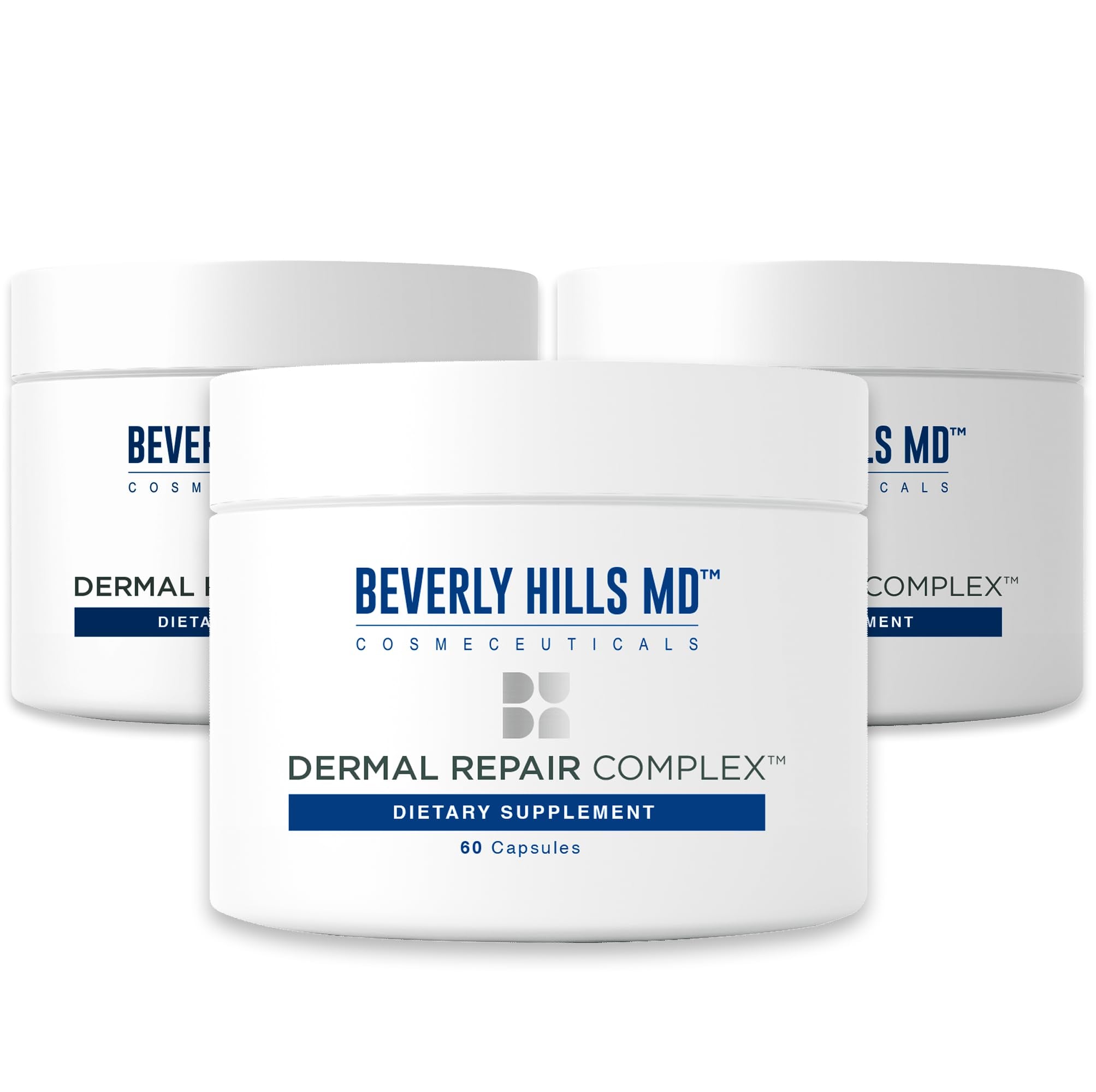Beverly Hills MD Dermal Repair Anti-Aging Supplement - Hyaluronic Acid, Collagen, Vitamins for Smooth, Plump Skin (3) - TrustMedUSA