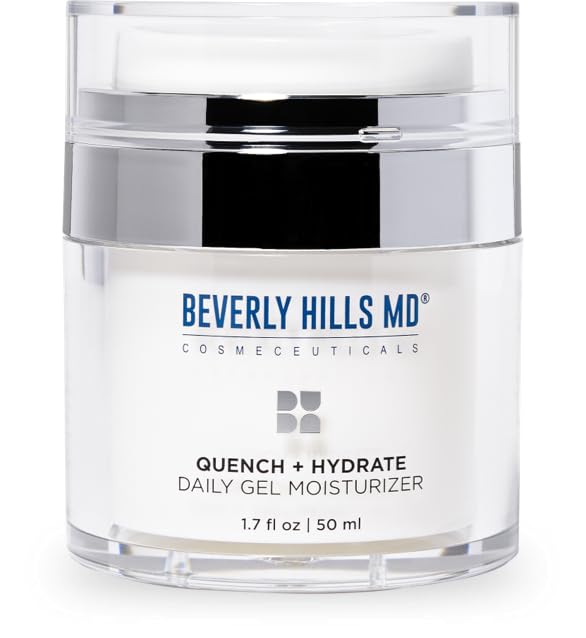Beverly Hills MD Quench + Hydrate Daily Gel Moisturizer- Visibly Smooth, Plump, Hydrate Face & Neck for Wrinkles, Sagging- Skin Smoothing & Re-Energizing- Visibly Reduce Signs of Aging w/Niacinamide - TrustMedUSA