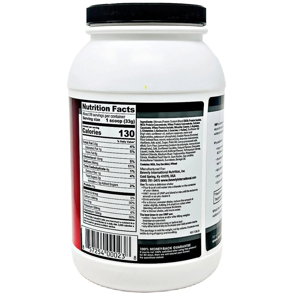Beverly International UMP Protein Powder, Cookies & Cream. Unique Whey-Casein Ratio Builds Lean Muscle. Easy to Digest. No Bloat. (32.8 oz) 2lb .8 oz - TrustMedUSA