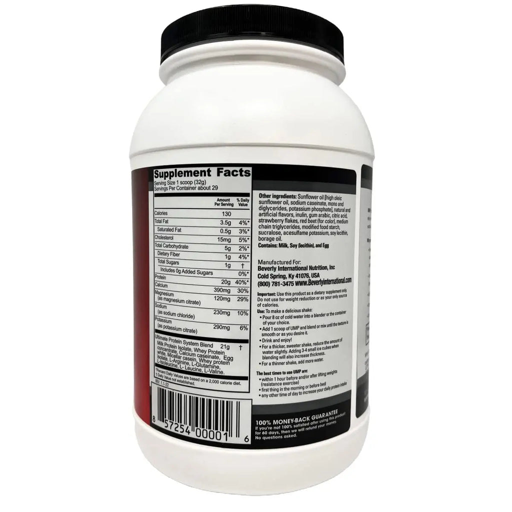 Beverly International UMP Protein Powder, Strawberry. Unique Whey-Casein Ratio - TrustMedUSA
