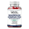 BEVIX Magnesium Complex Gummies with Methylated B Complex Magnesium Glycinate Citrate Malate Taurate Gluconate Aspartate Carbonate D3 K2, Magnesium for Relaxation Energy & Nerve, 60 Gummies - TrustMedUSA