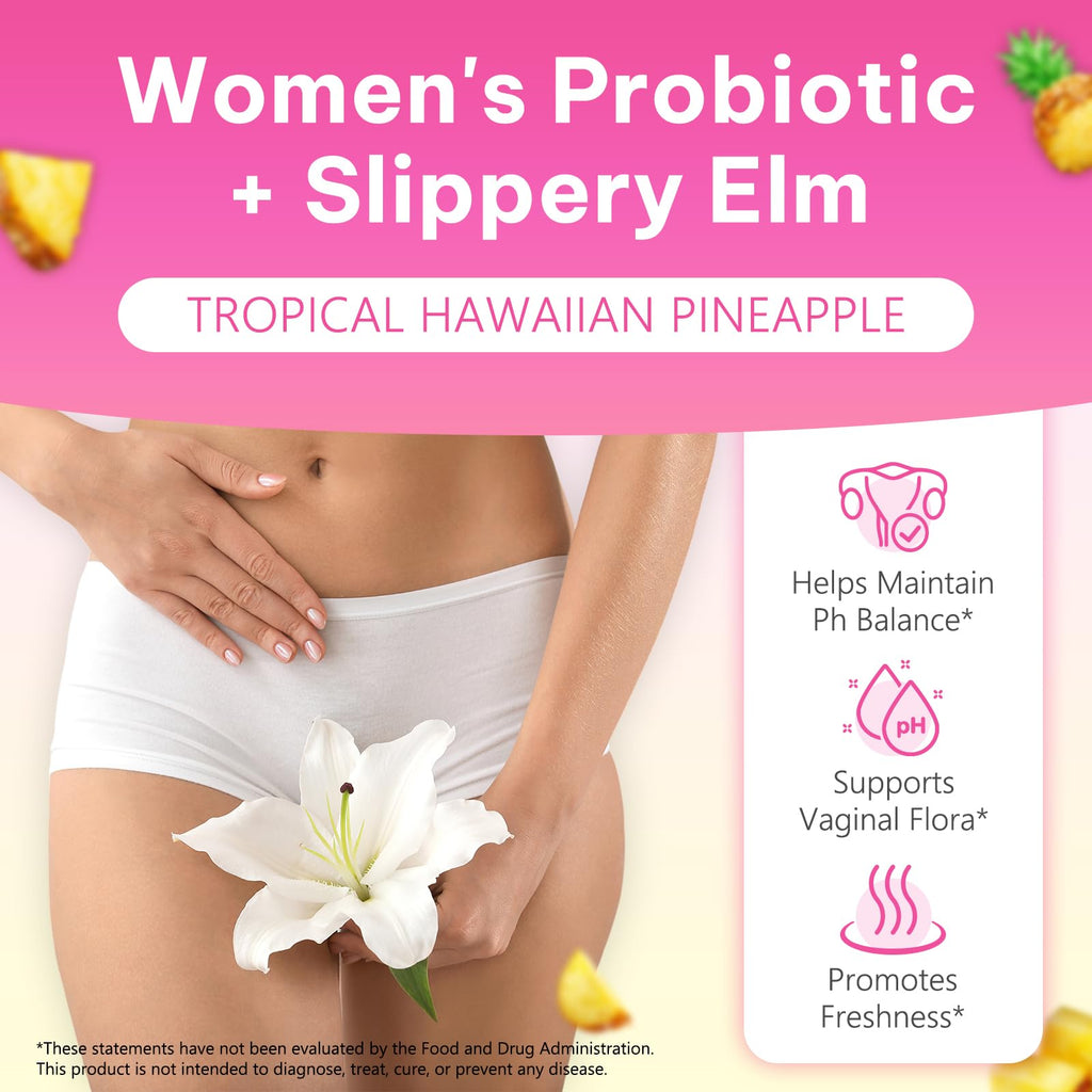 Beyxdu Probiotics for Women Gummies with Slippery Elm Feminine Balance Gummies for Women Vaginal Probiotics with Prebiotics & Lactobacillus Probiotic Blend Vaginal Odor & Vaginal Flora 120Gummy - TrustMedUSA