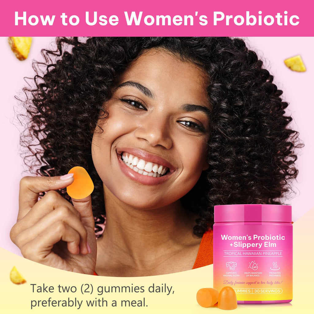 Beyxdu Probiotics for Women Gummies with Slippery Elm Feminine Balance Gummies for Women Vaginal Probiotics with Prebiotics & Lactobacillus Probiotic Blend Vaginal Odor & Vaginal Flora 60Gummy - TrustMedUSA