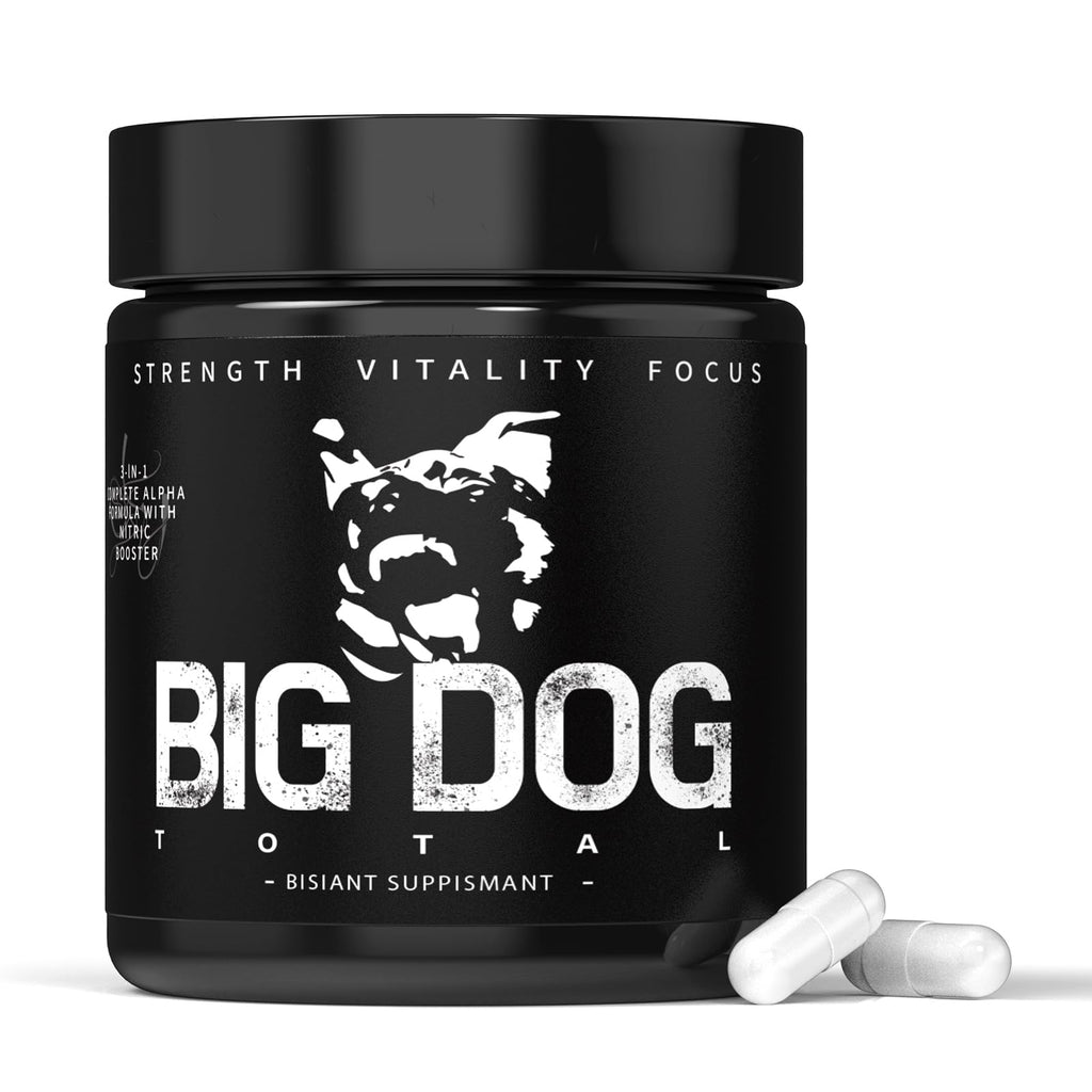 Big Dog Total Male 3-in-1 Total Alpha Blend Men’s Must-Have, Non-GMO - Natural Energy & Endurance Support, 60 Count (Big Dog Total - 1Pcs) - TrustMedUSA