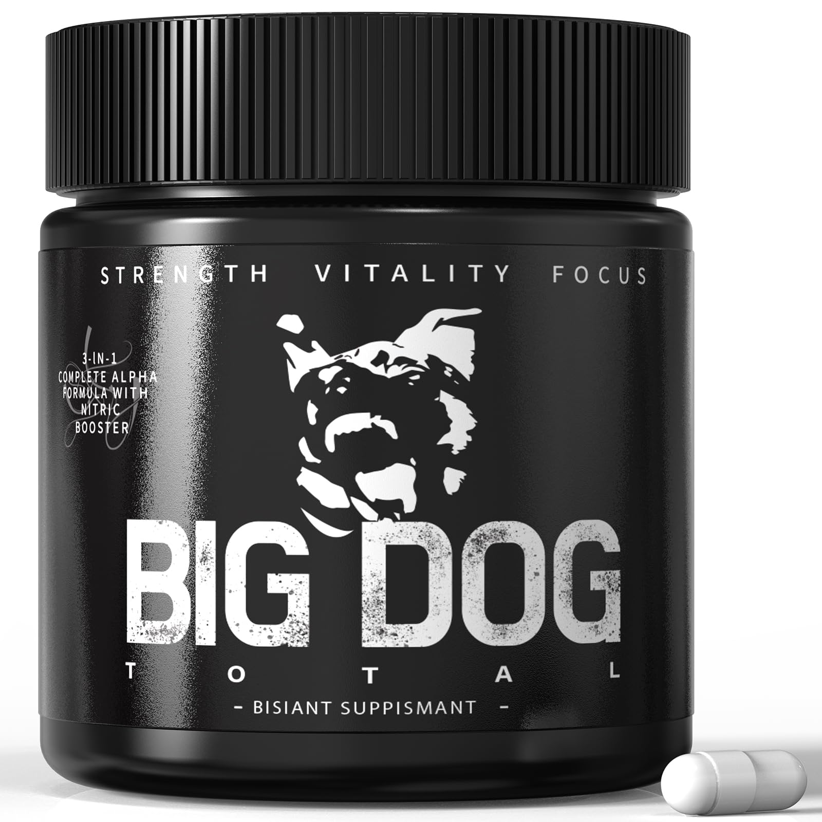 Big Dog Total Male 3-in-1 Total Alpha Blend Men’s Must-Have, Non-GMO - Natural Energy & Endurance Support, 60 Count (Big Dog Total - 1Pcs) - TrustMedUSA