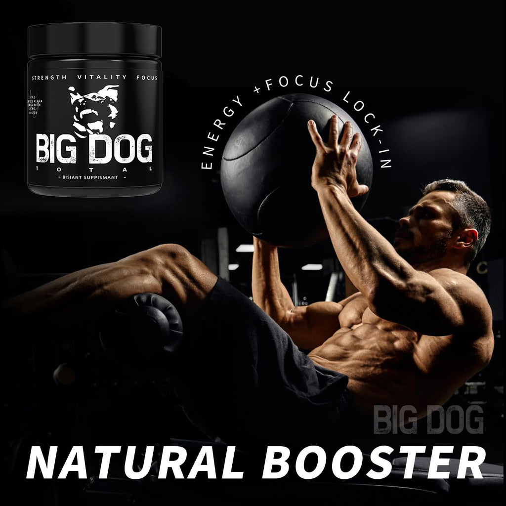 Big Dog Total Male 3-in-1 Total Alpha Blend Men’s Must-Have, Non-GMO - Natural Energy & Endurance Support, 60 Count (Big Dog Total - 1Pcs) - TrustMedUSA