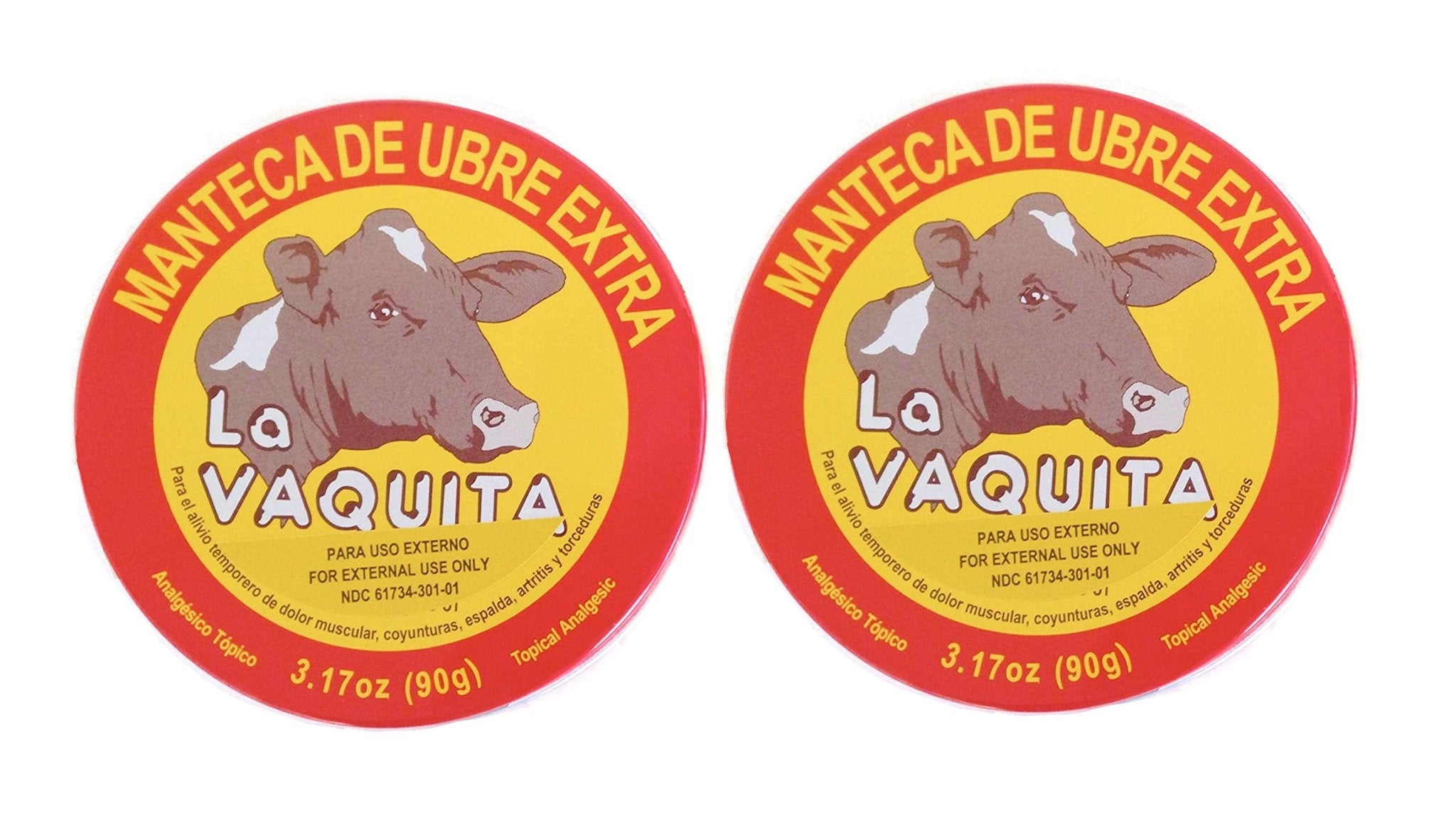 BILITOK 2 Pack La Vaquita Extra Strength Udder Balm Manteca Ubre De Vaca Pain Relief 3.17 Oz. Topical Analgesic - TrustMedUSA