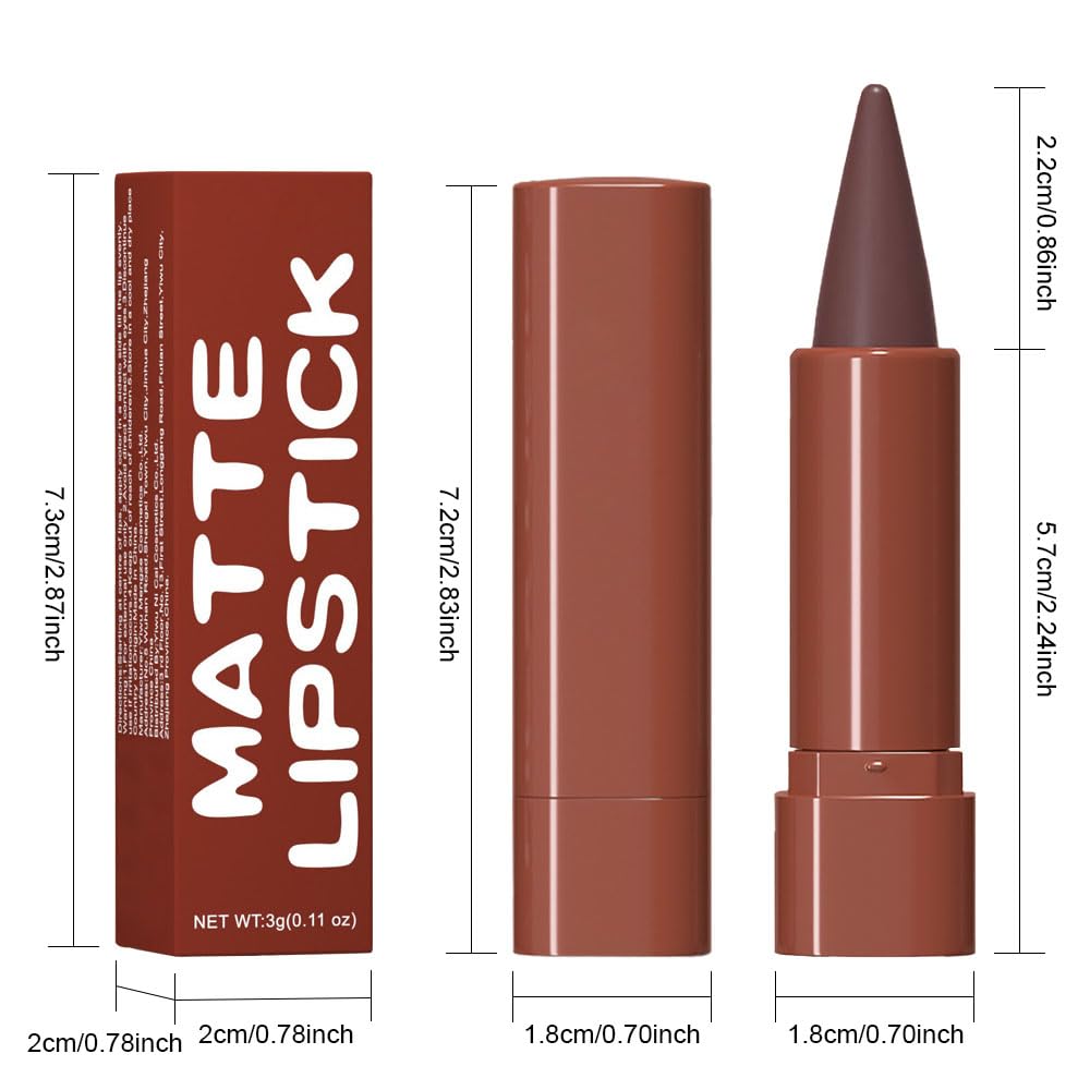 BINGBRUSH 2-in-1 Gradient Dark Brown Lip Liner & Lipstick Combo,Matte Longwear Waterproof Lip Pencil with Cone Tip,Smudge Proof Crayon for Flawless Ombre Contour,Women's Long Lasting Makeup Set - TrustMedUSA