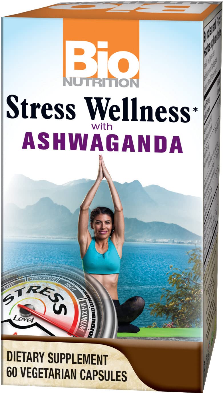 Bio Nutrition Stress Wellness with Ashwagandha, 60 Vegetarian Capsules - TrustMedUSA