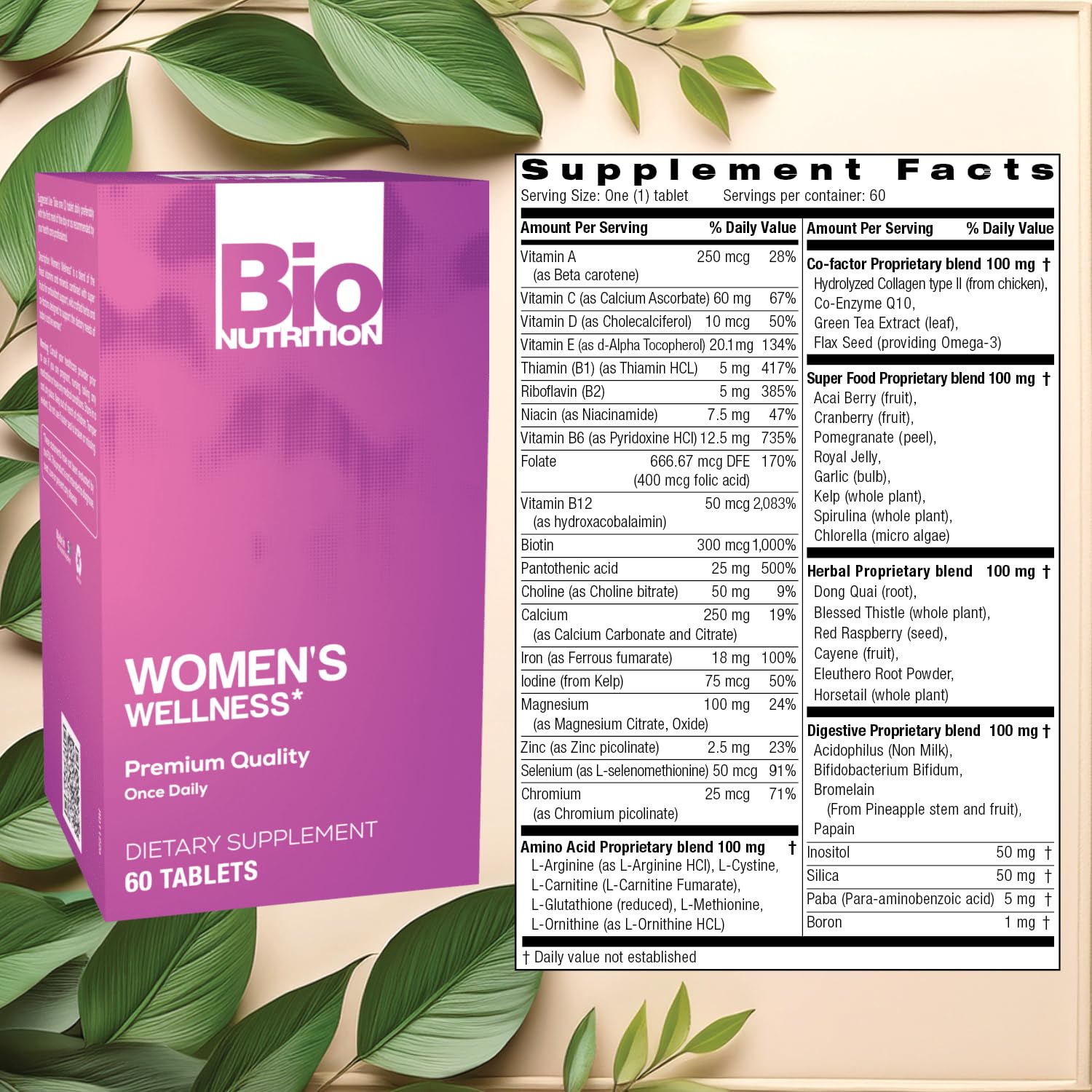 Bio Nutrition Women Wellness Tabs, 60 Count - TrustMedUSA