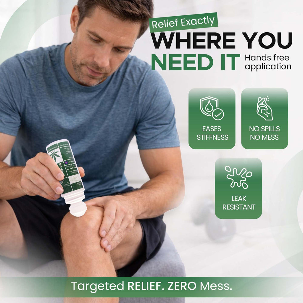 BIO-RELIEF Fast-Acting Hemp Pain Relief Roll On - Highly Effective, Cool & Topical Pain Relief Extra Strength for Arthritis, Muscle, Joint & Back – Easy Roll On Maximum Strength - TrustMedUSA
