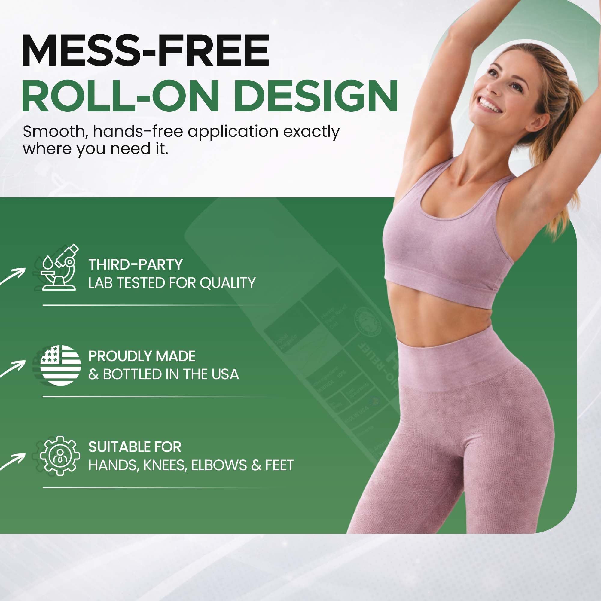 BIO-RELIEF Fast-Acting Hemp Pain Relief Roll On - Highly Effective, Cool & Topical Pain Relief Extra Strength for Arthritis, Muscle, Joint & Back – Easy Roll On Maximum Strength - TrustMedUSA