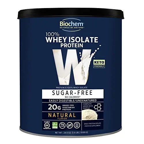 Biochem 100% Whey Sugar-Free Natural 20g, 24.6oz, Certified Vegetarian, Certified Gluten - TrustMedUSA