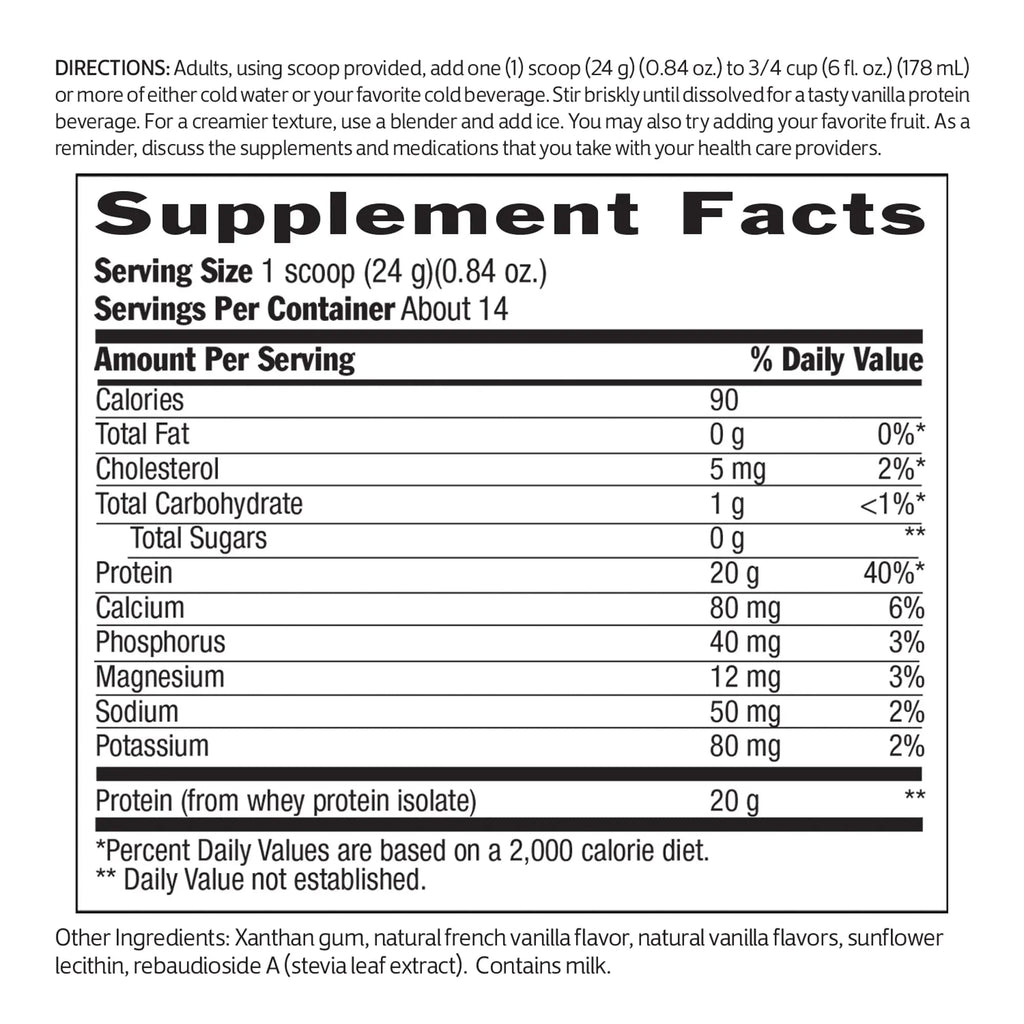 Biochem 100% Whey Sugar-Free Vanilla 20g, 11.8oz, Certified Vegetarian, Certified Gluten - TrustMedUSA