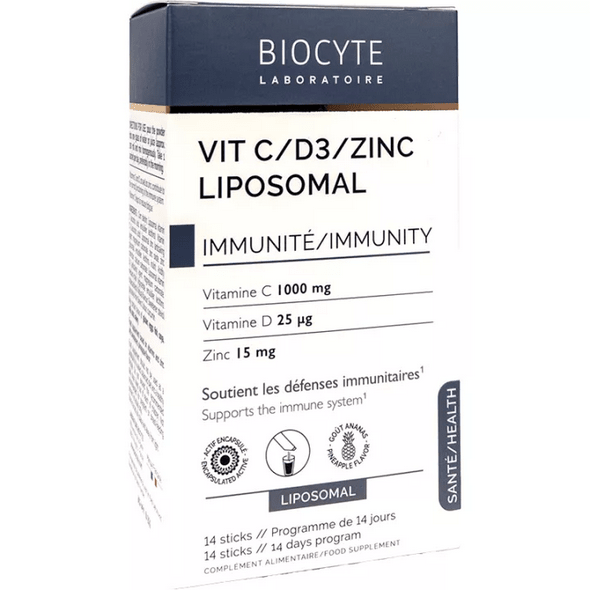 Biocyte Santé Vit C D3 Zinc Liposomal Immunity 14 sticks - TrustMedUSA