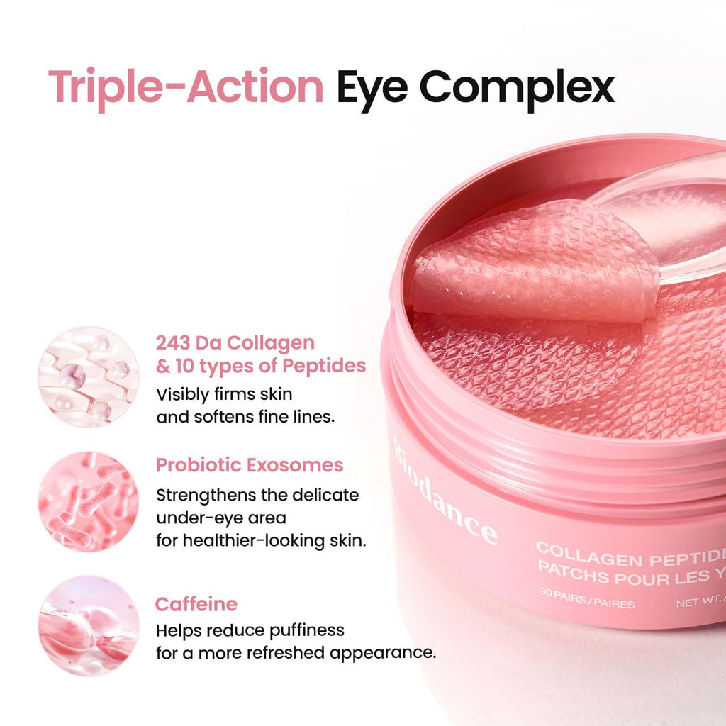 BIODANCE Collagen Peptide Eye Patches, Anti Wrinkle & Smile Line Patches for Face, Under Eye Mask for Fine Lines & Eye Bags - TrustMedUSA