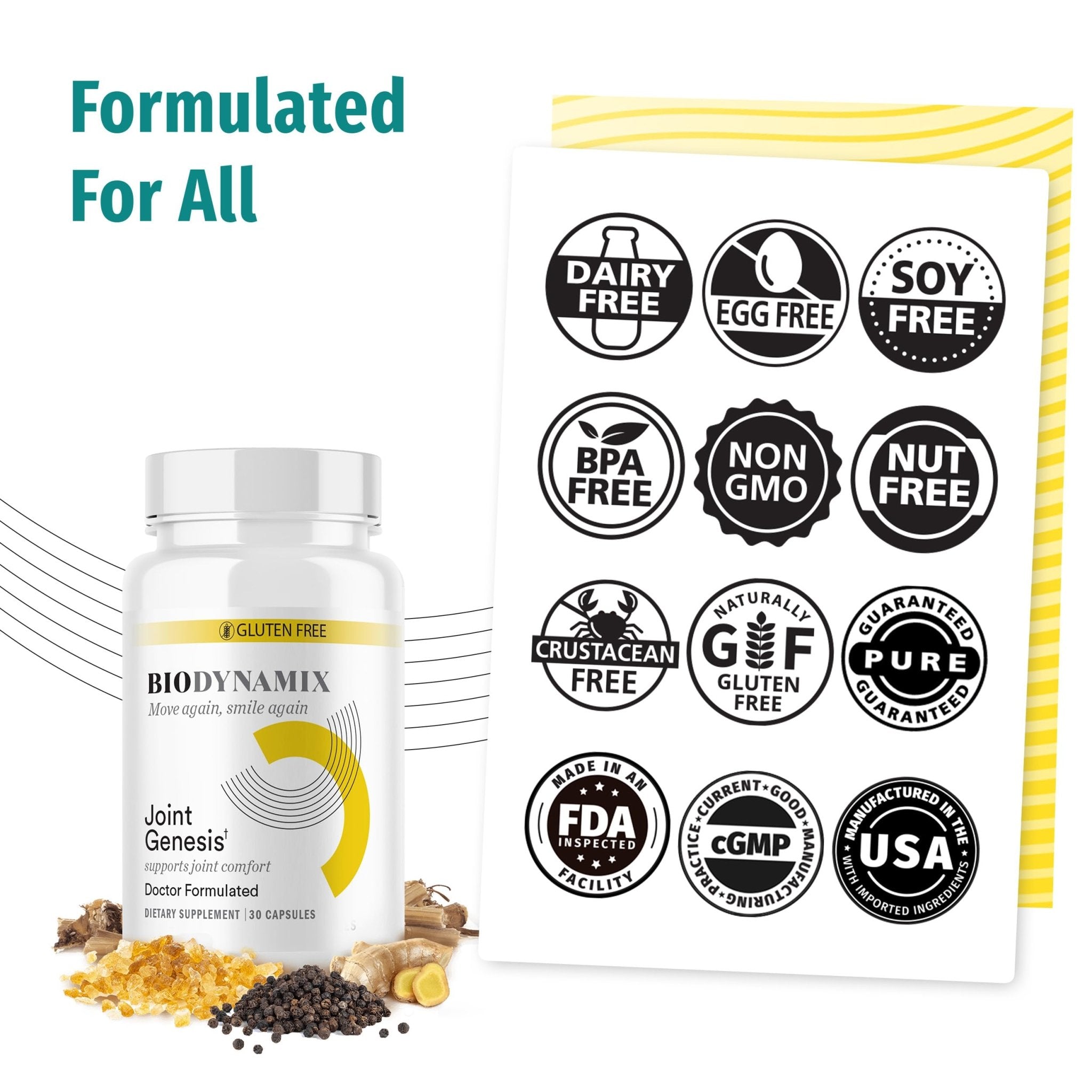 BioDynamix Joint Genesis - Joint Support Supplement - with Mobilee and Boswellia Serrata - for Comfortable, Flexible Joints - 30-Day Supply - TrustMedUSA