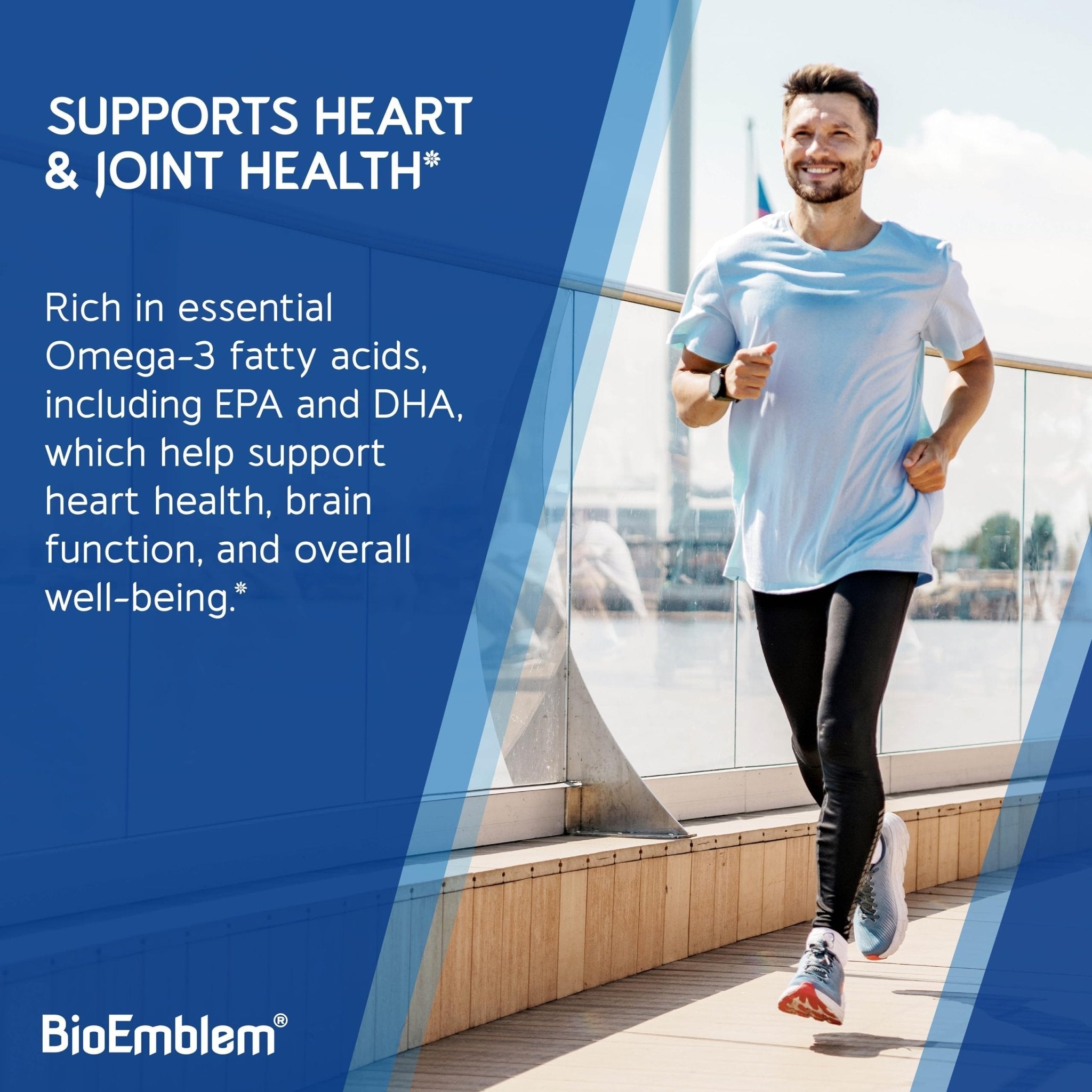 BioEmblem Omega-3 Fish Oil 2000mg - Small Size Softgels, High Absorption Form, Sustainable - 1400mg EPA &DHA Plus Vitamin D3, Non-GMO, Heart, Joint, & Brain Health Fish Oil Supplement, 120 Ct - Maple Wellness Supplements