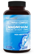 BioEmblem Triple Magnesium Complex | 300mg of Magnesium Glycinate, Malate, & Citrate for Muscles, Nerves, & Energy - TrustMedUSA