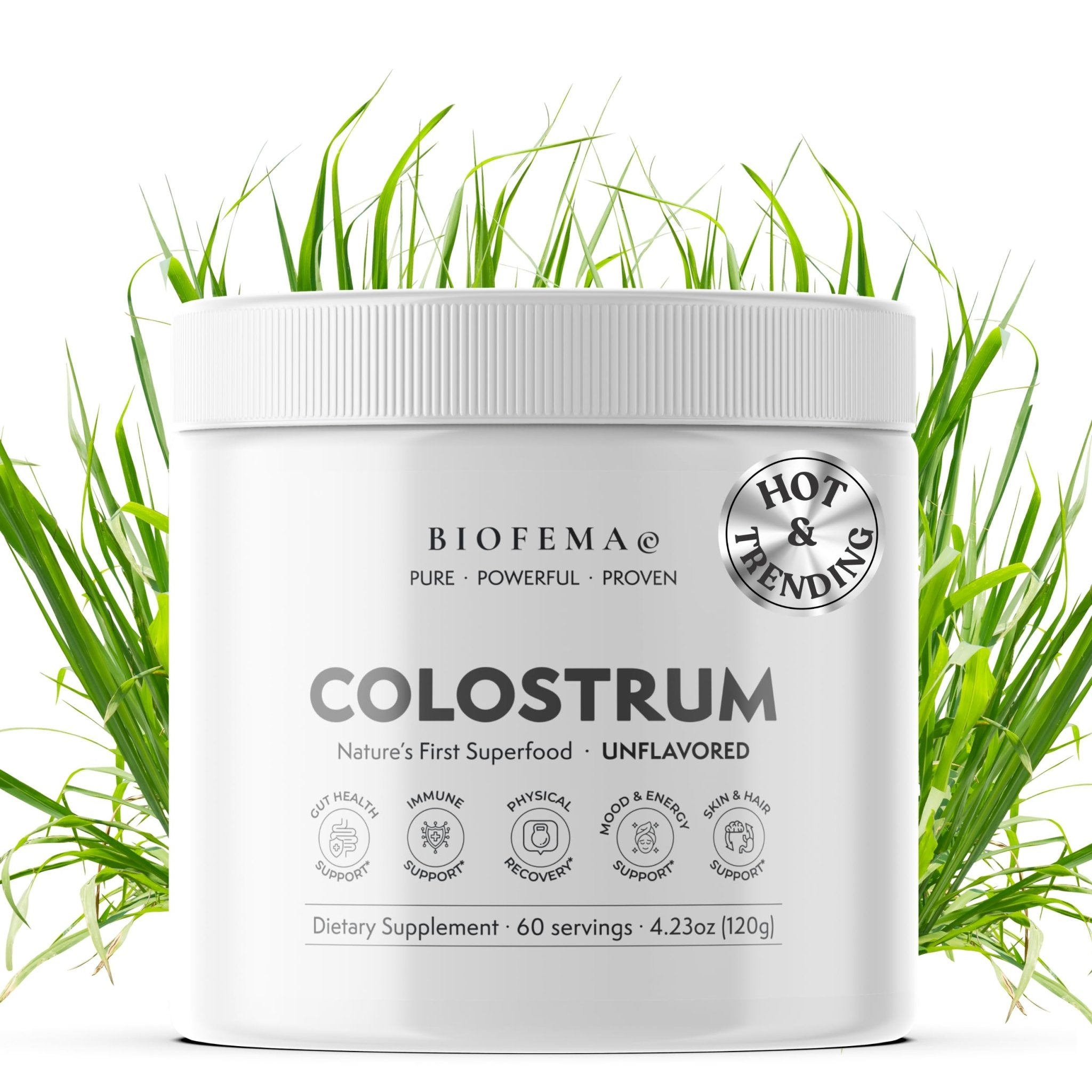 BIOFEMA Bovine Colostrum Supplement - Natures Superfood – First Milk Powder Magic for Gut Health, Immune Support, Physical Recovery, Skin, Hair & Nail Health - TrustMedUSA