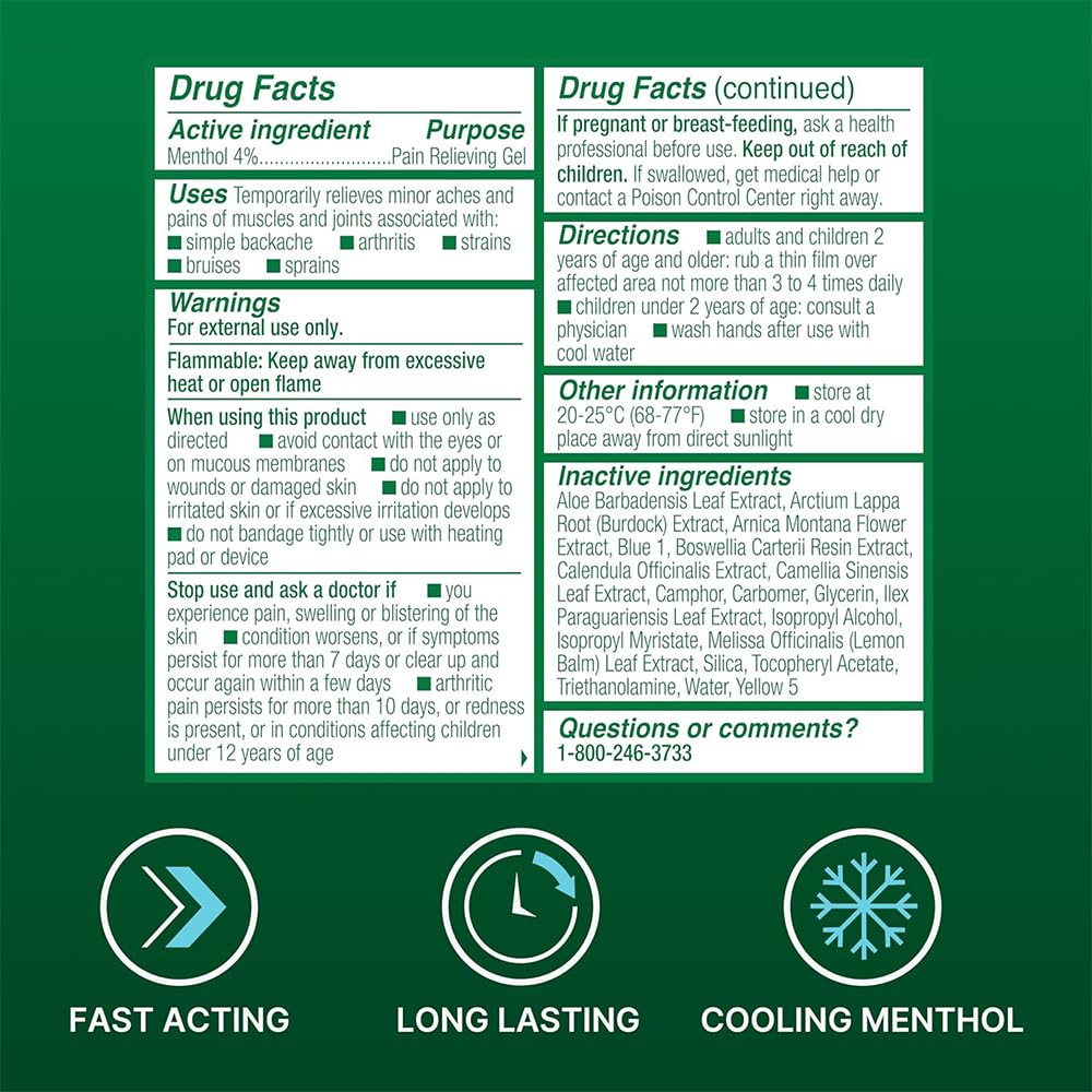 Biofreeze 13451 Roll-On Pain-Relieving Gel, 2.5 FL oz, Green Topical, Arthritis, Strains, Bruises, & Sprains (7.5 Fl Oz (Pack of 3), 3, Count) - TrustMedUSA