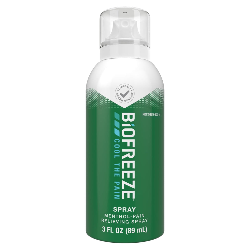 Biofreeze Menthol Pain Relieving Spray 3 FL OZ Colorless Aerosol Spray for Pain Relief Associated with Sore Muscles, Arthritis, Simple Backaches, and Joint Pain (Packaging May Vary) - TrustMedUSA