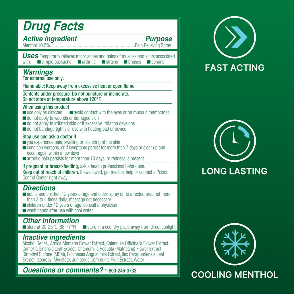 Biofreeze Pain Relief Spray, Arthritis Pain Reliever, Knee & Lower Back Pain Relief, Sore Muscle Relief, Neck Pain Relief, 2 Pack (4 FL OZ Biofreeze Menthol Spray) - TrustMedUSA