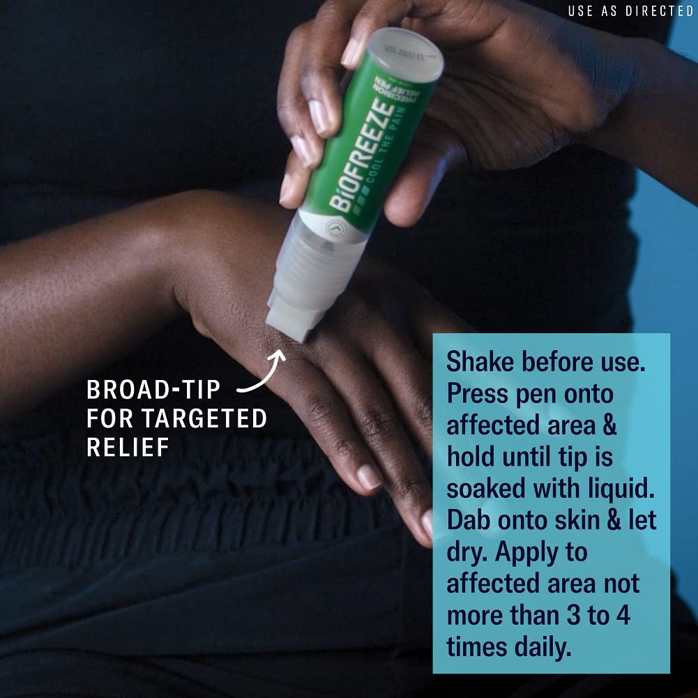 Biofreeze Precision Pain Relief Pen, Arthritis Pain Reliever, Mess-Free Cooling Joint Pain Relief, Menthol Pain Relief Liquid 1.15 Fl Oz - TrustMedUSA