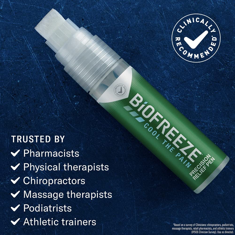Biofreeze Precision Pain Relief Pen, Arthritis Pain Reliever, Mess-Free Cooling Joint Pain Relief, Menthol Pain Relief Liquid 1.15 Fl Oz - TrustMedUSA