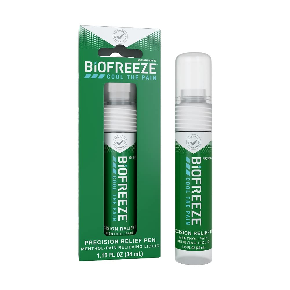 Biofreeze Precision Pain Relief Pen, Arthritis Pain Reliever, Mess-Free Cooling Joint Pain Relief, Menthol Pain Relief Liquid 1.15 Fl Oz - TrustMedUSA