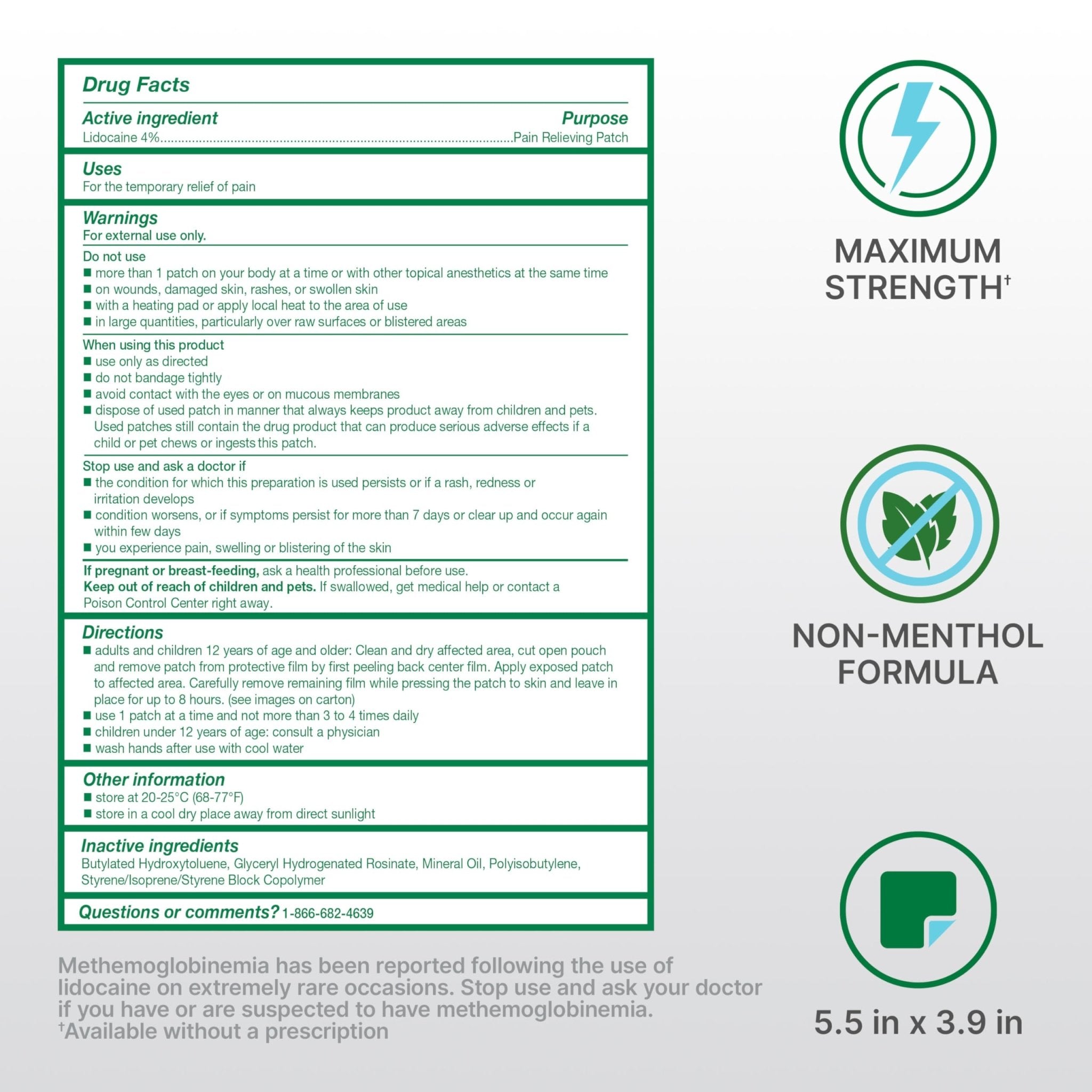 Biofreeze Ultraflex Maximum Strength 4% Lidocaine Patches, Non-Menthol, Flexible Pain Relief Patch for Lower Back, Lidocaine Patch for Neck, Knee, Shoulder, 4 Large Pain Patches - TrustMedUSA