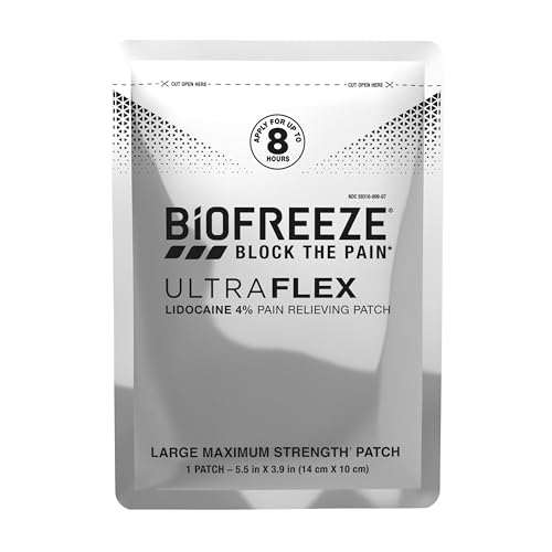 Biofreeze Ultraflex Maximum Strength 4% Lidocaine Patches, Non-Menthol, Flexible Pain Relief Patch for Lower Back, Lidocaine Patch for Neck, Knee, Shoulder, 4 Large Pain Patches - TrustMedUSA