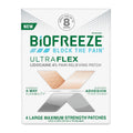 Biofreeze Ultraflex Maximum Strength 4% Lidocaine Patches, Non-Menthol, Flexible Pain Relief Patch for Lower Back, Lidocaine Patch for Neck, Knee, Shoulder, 4 Large Pain Patches - TrustMedUSA