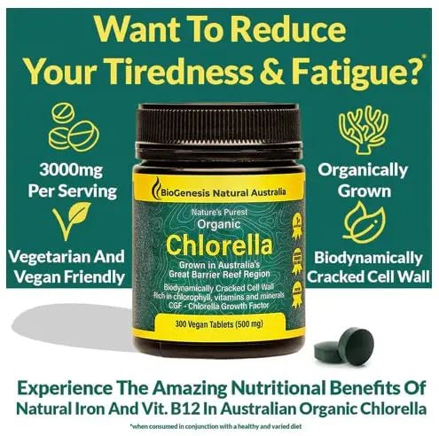 BioGenesis Chlorella Tablets, 600 Tablet Count (500mg) - TrustMedUSA